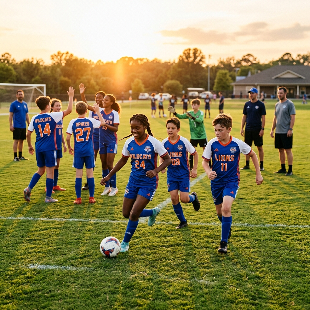 Youth athletes training