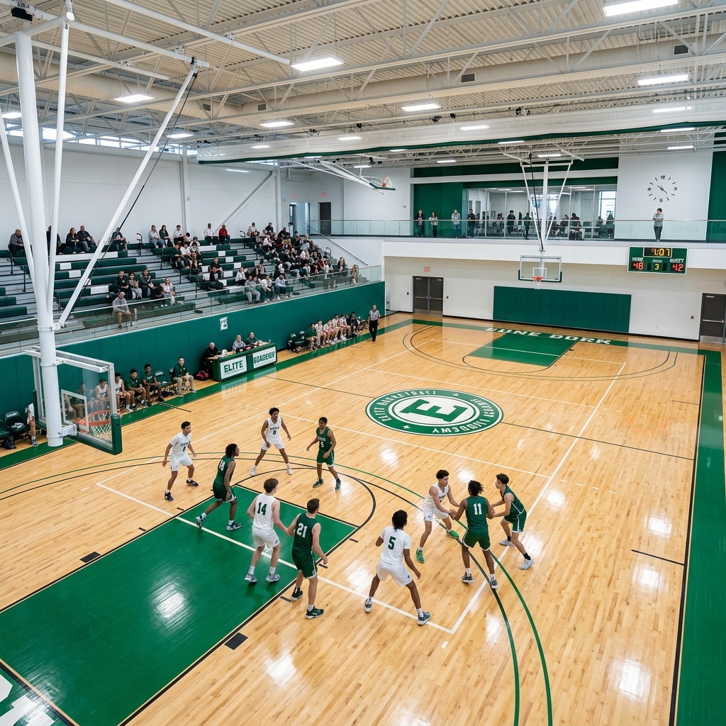 Indoor basketball court